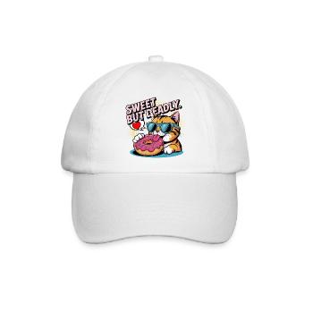 Süßer, aber tödlicher Katzendonut - Baseballkappe - Weiß/Weiß - Vorne