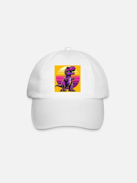 Dinosaurier - Baseballkappe - Weiß/Weiß