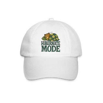 Winterschlafmodus Bärendesign - Baseballkappe - Weiß/Weiß - Vorne