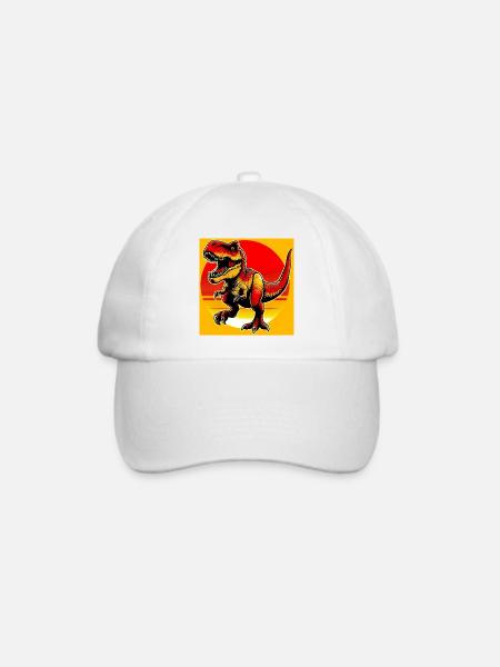 Dinosaurier - Baseballkappe - Weiß/Weiß