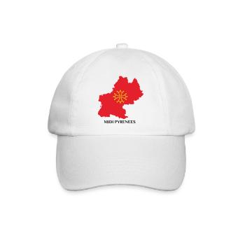 Karte der Midi-Pyrénées - Baseballkappe - Weiß/Weiß - Vorne