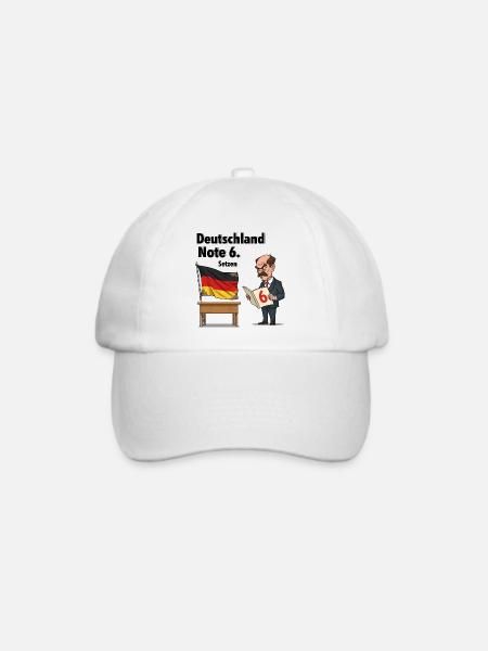 Deutschland Note 6 - Baseballkappe - Weiß/Weiß