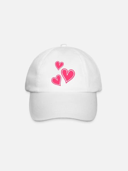 Herzen Hearts - Baseballkappe - Weiß/Weiß