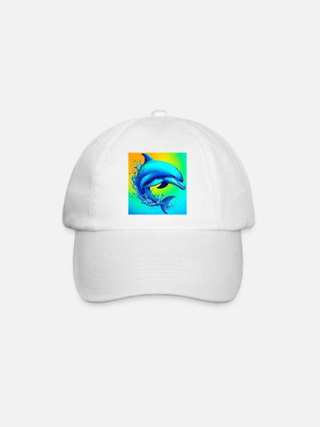 Delfin - Baseballkappe - Weiß/Weiß