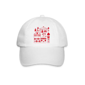 Weihnachtsmarkt Silhouette - Baseballkappe - Weiß/Weiß - Vorne