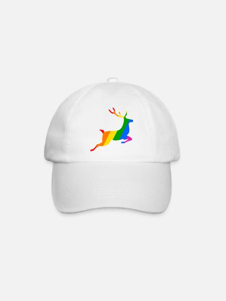 Regebogen Rentier - Baseballkappe - Weiß/Weiß