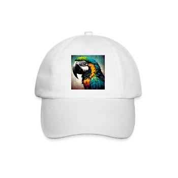 Papagei - Baseballkappe - Weiß/Weiß - Vorne