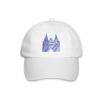 Lübeck Wahrzeichen Blau | Scribble Look - Baseballkappe - Weiß/Weiß - Vorne