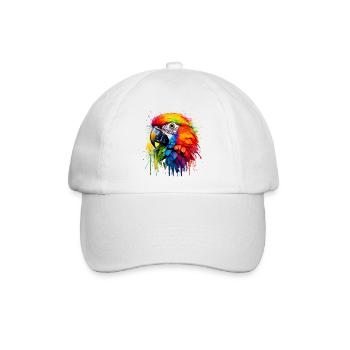 Bunter Paradiespapagei Splash - Baseballkappe - Weiß/Weiß - Vorne