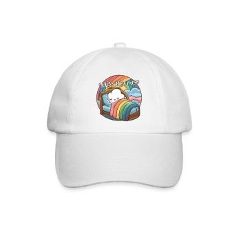 Miss Dreamer Design Kind Träumer und Schlaf - Baseballkappe - Weiß/Weiß - Vorne
