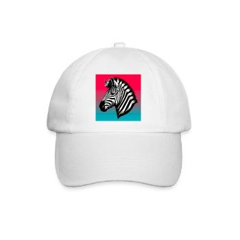Zebra - Baseballkappe - Weiß/Weiß - Vorne