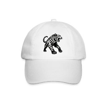 Tiger Silhouette - Baseballkappe - Weiß/Weiß - Vorne