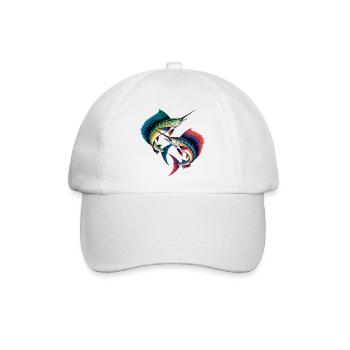 Doppelter Bunter Marlin - Baseballkappe - Weiß/Weiß - Vorne
