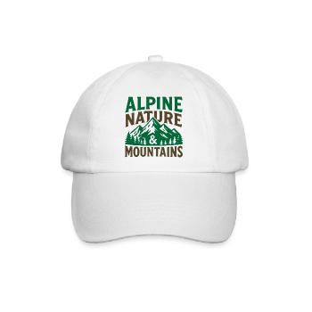 Alpine Berge Natur Landschaftlich T-Shirt - Baseballkappe - Weiß/Weiß - Vorne