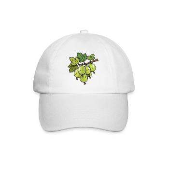 Stachelbeeren Zweig Illustration - Baseballkappe - Weiß/Weiß - Vorne