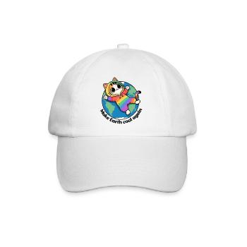 Rette den Planeten Erde, mach die Erde wieder cool - Baseballkappe - Weiß/Weiß - Vorne