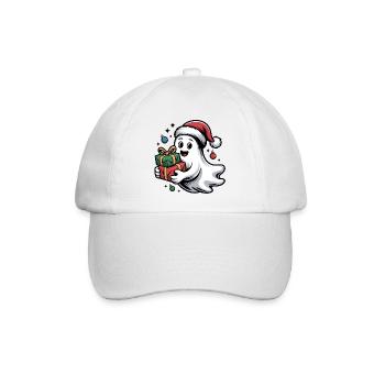 Weihnachtsgeist mit Geschenken - Baseballkappe - Weiß/Weiß - Vorne