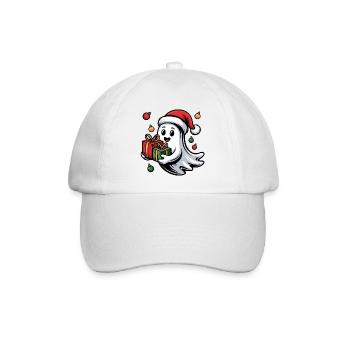 Weihnachtsgeist mit Geschenken - Baseballkappe - Weiß/Weiß - Vorne
