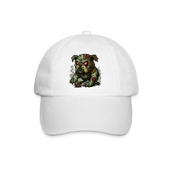 Untote Bulldogge - Baseballkappe - Weiß/Weiß - Vorne