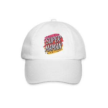 Super-Mama - Baseballkappe - Weiß/Weiß - Vorne