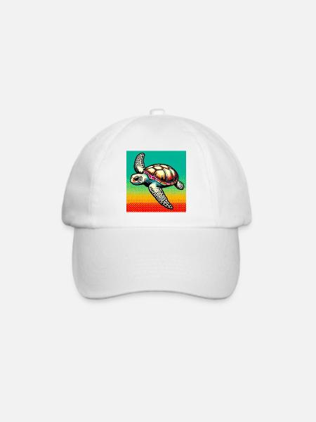 Schildkröte - Baseballkappe - Weiß/Weiß