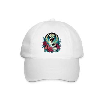 Himmlisches Papillon unter den Weihnachtssternen - Baseballkappe - Weiß/Weiß - Vorne