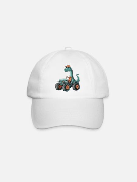 Dinosaurier brontosaurus Traktor Farmer - Baseballkappe - Weiß/Weiß