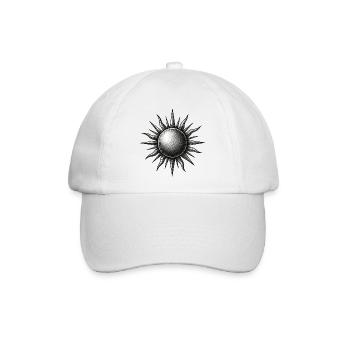 Vintage Sonnenstern Gravur - Baseballkappe - Weiß/Weiß - Vorne