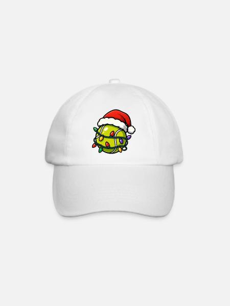 Weihnachten Tennisball Tennisspieler Weihnachten - Baseballkappe - Weiß/Weiß