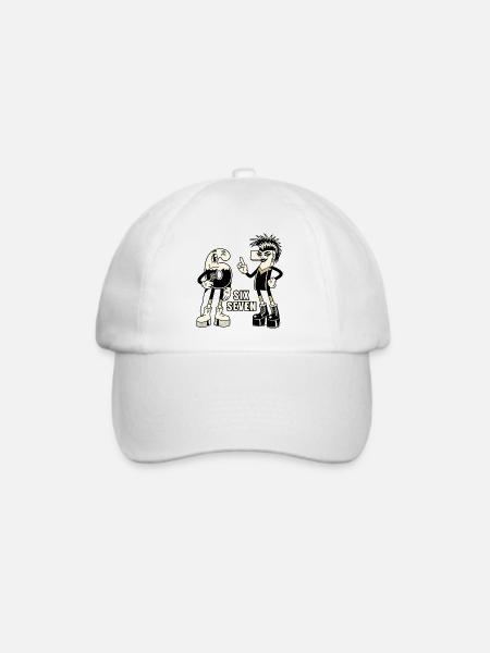 67 Six Seven meme Retro Rock Musik Geschenk - Baseballkappe - Weiß/Weiß