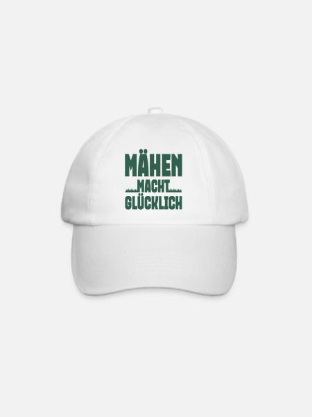 Mähen macht glücklich - Baseballkappe - Weiß/Weiß