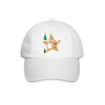 Weihnachtsstern Advent - Baseballkappe - Weiß/Weiß - Vorne