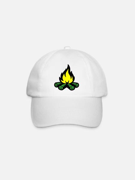 Lagerfeuer Symbol Flamme - Baseballkappe - Weiß/Weiß