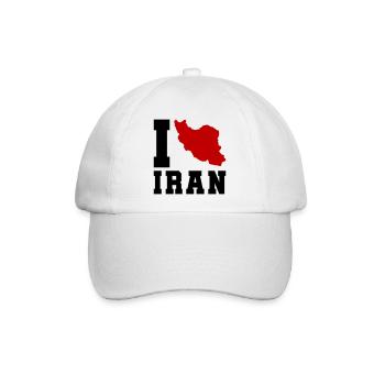 I Love Iran - Baseballkappe - Weiß/Weiß - Vorne