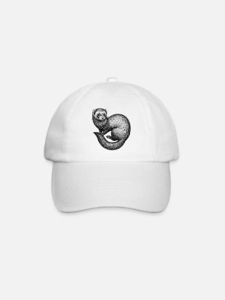 Frettchen - Baseballkappe - Weiß/Weiß