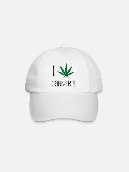 Ich liebe Cannabis - Baseballkappe - Weiß/Weiß