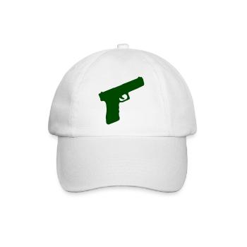 Pistole Waffe - Baseballkappe - Weiß/Weiß - Vorne