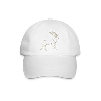 Minimalistische Hirsch Silhouette Geweih Rotwild - Baseballkappe - Weiß/Weiß - Vorne