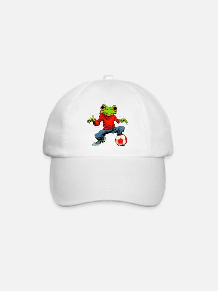 Frosch Fussball - Baseballkappe - Weiß/Weiß