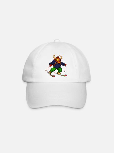 Stiere Skifahrer / Ski Stier - Baseballkappe - Weiß/Weiß