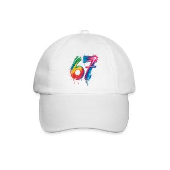 Sechs-Sieben-Farb-Spritzer - Baseballkappe - Weiß/Weiß - Vorne