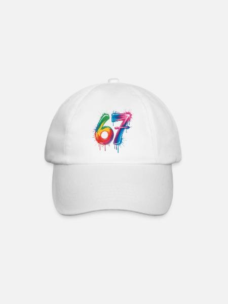 Sechs-Sieben-Farb-Spritzer - Baseballkappe - Weiß/Weiß