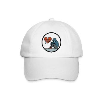 Zerbrochenes Herz und Einsamkeit Herzschmerz Motiv - Baseballkappe - Weiß/Weiß - Vorne