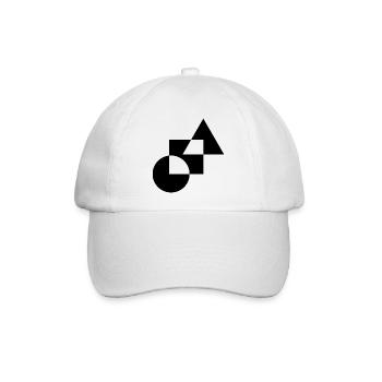 Geometrisch Kühne Formen Design T-Shirt - Baseballkappe - Weiß/Weiß - Vorne