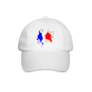 Frankreich Flagge Splash - Baseballkappe - Weiß/Weiß - Vorne