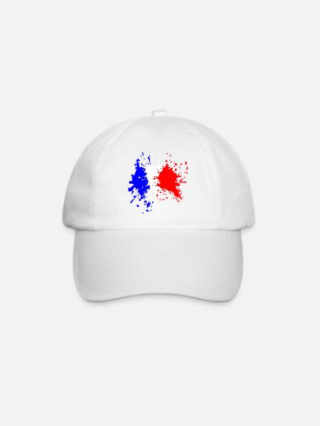 Frankreich Flagge Splash - Baseballkappe - Weiß/Weiß