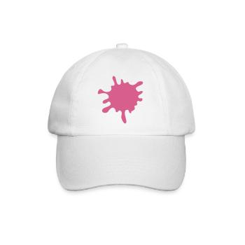 Pink Paint Splash - Baseballkappe - Weiß/Weiß - Vorne