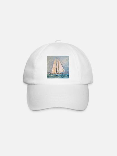 Segelboot auf See - Baseballkappe - Weiß/Weiß