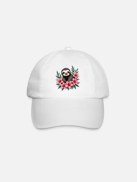 Faultier - Baseballkappe - Weiß/Weiß