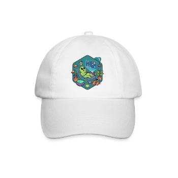 Alien Gamer lustiges Gaming Motiv - Baseballkappe - Weiß/Weiß - Vorne